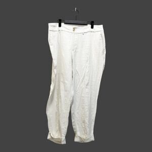 A New Day Trouser Pants White Straight Leg High Rise White Pants Rayon Sz 18